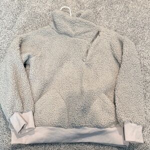 Cozy Gray Sherpa Pullover